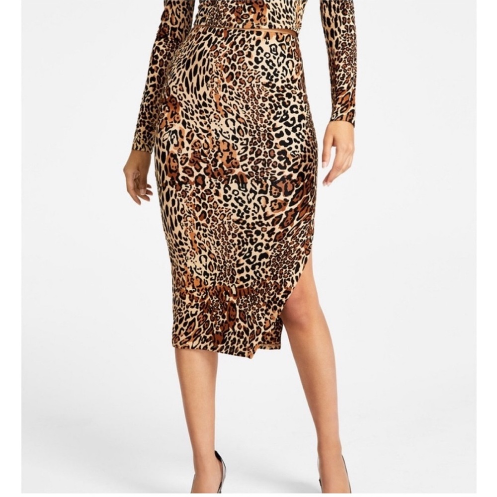 BAR III midi skirt cheetah print size Med